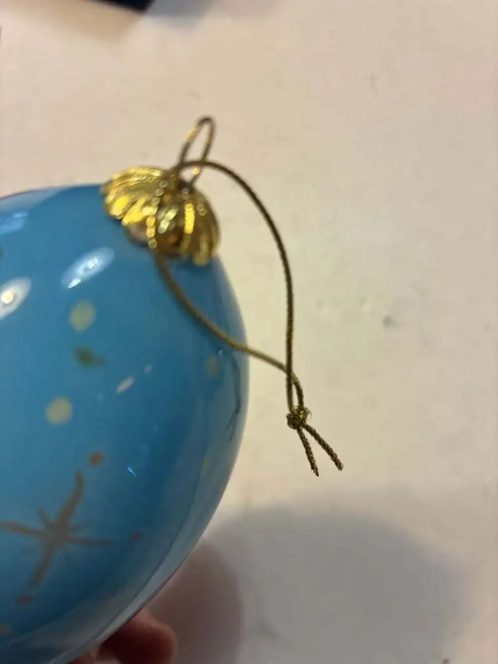 Pier 1 Li Bien Hand-Painted Glass Teardrop Christmas Ornament - Madonna & Child